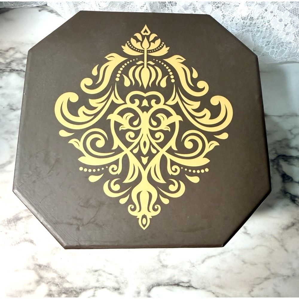 Broadway Basketeers Octagonal Nesting Boxes Set of 5 Gold Filigree Tower (P2899)